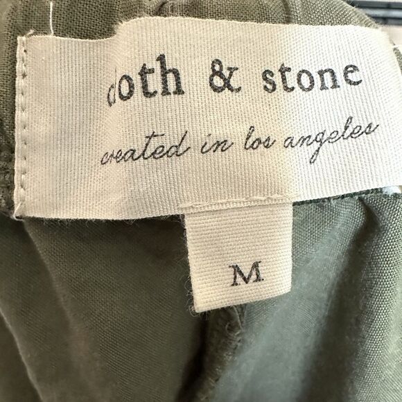 Cloth & Stone Pants Women’s Med Pull On Olive Green Relaxed Lyocell Callout - Picture 2 of 10
